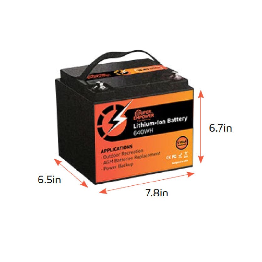 Super Empower 12.8V 50Ah Lithium-Ion Battery – 640WH Compact Power Solution