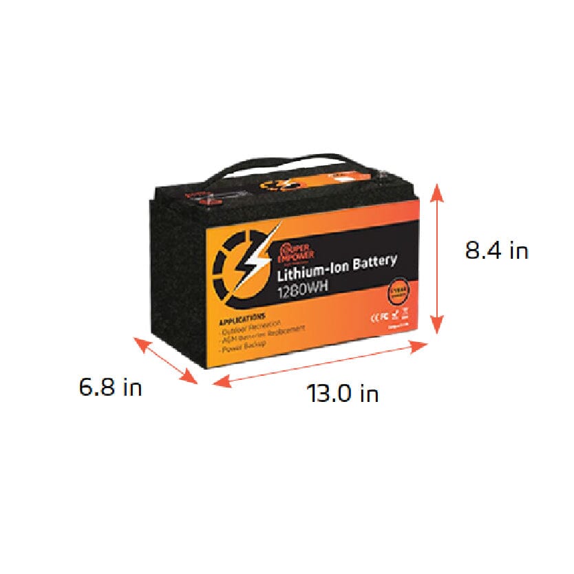 Super Empower 12.8V 100Ah Lithium-Ion Battery – 1280WH Power Solution